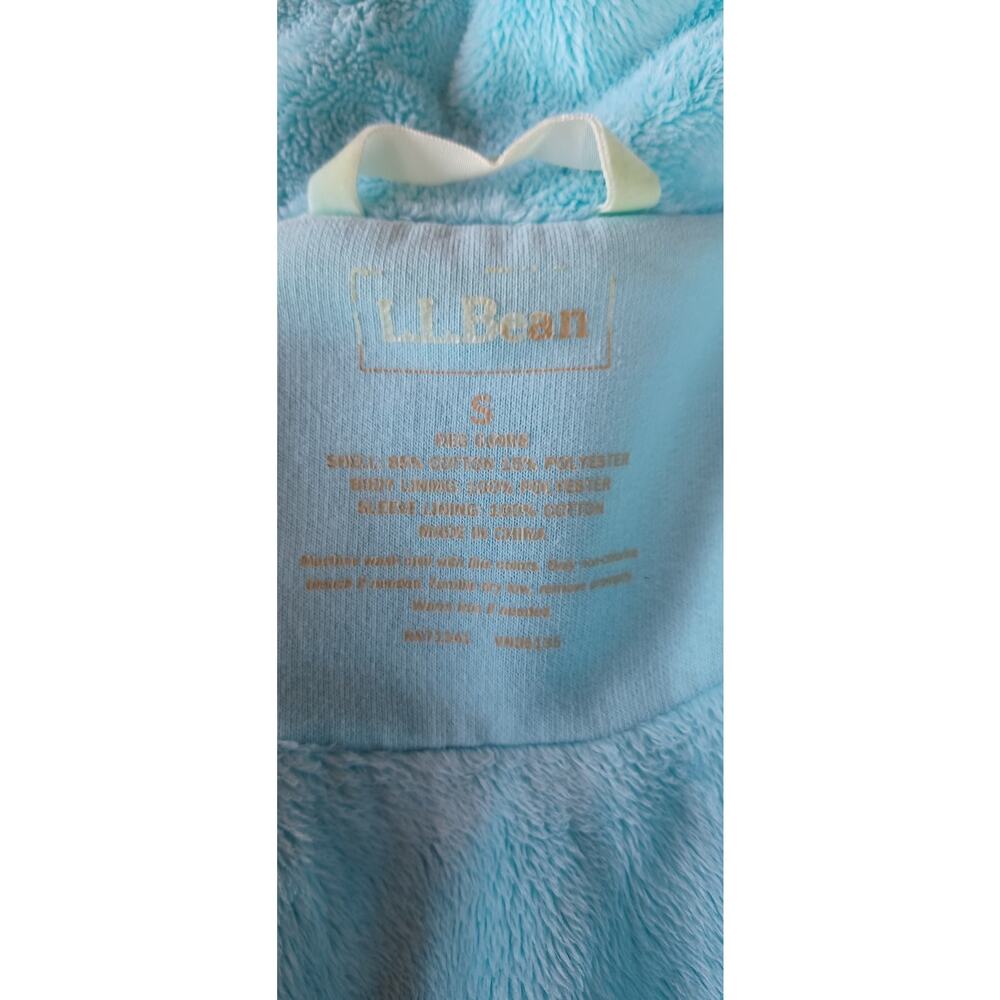 LL Bean Women's Small Aqua Blue Faux Fur/Sherpa Lined Full Zip Jacket Soft Y2K - Picture 6 of 6